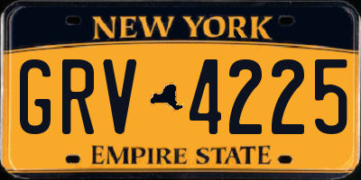 NY license plate GRV4225