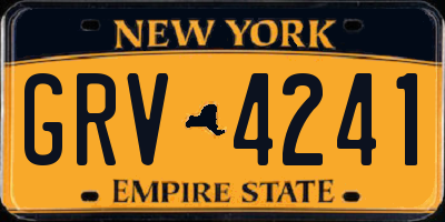 NY license plate GRV4241