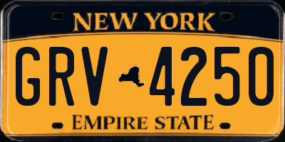 NY license plate GRV4250