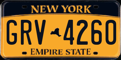 NY license plate GRV4260