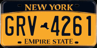 NY license plate GRV4261