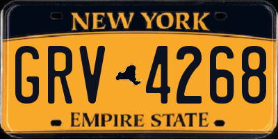NY license plate GRV4268
