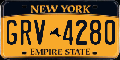 NY license plate GRV4280