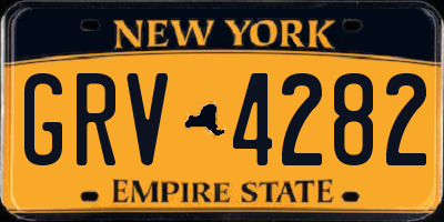 NY license plate GRV4282