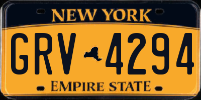 NY license plate GRV4294