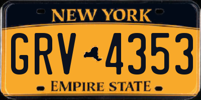 NY license plate GRV4353