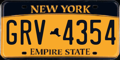 NY license plate GRV4354