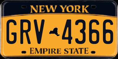 NY license plate GRV4366