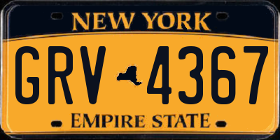 NY license plate GRV4367