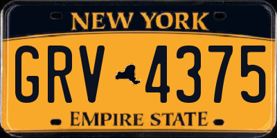 NY license plate GRV4375