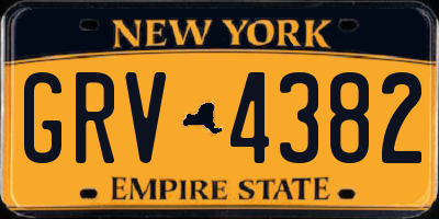NY license plate GRV4382