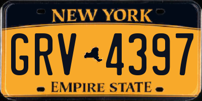 NY license plate GRV4397