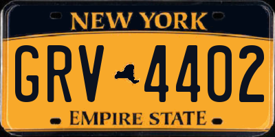NY license plate GRV4402
