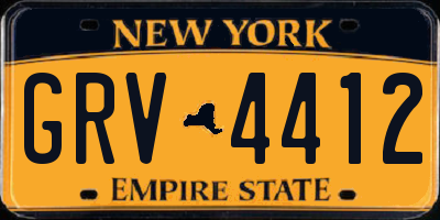 NY license plate GRV4412