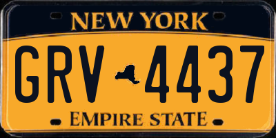 NY license plate GRV4437