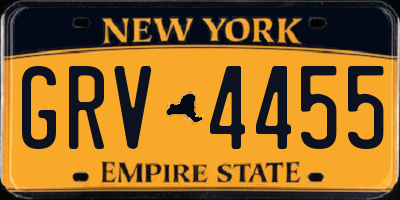 NY license plate GRV4455