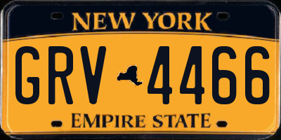 NY license plate GRV4466