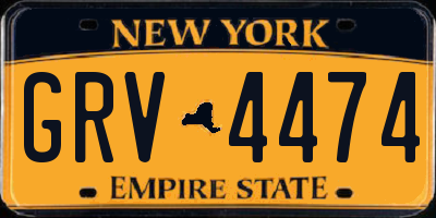 NY license plate GRV4474