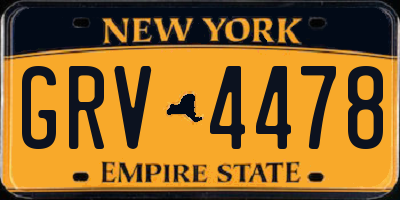NY license plate GRV4478