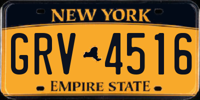 NY license plate GRV4516