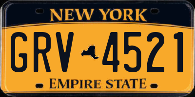 NY license plate GRV4521