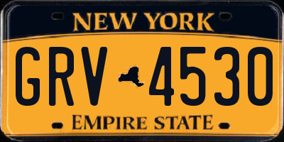 NY license plate GRV4530