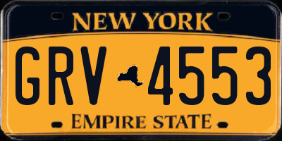 NY license plate GRV4553