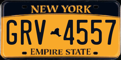 NY license plate GRV4557