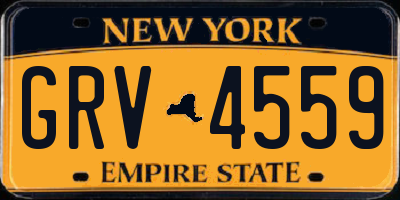 NY license plate GRV4559