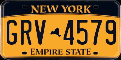 NY license plate GRV4579