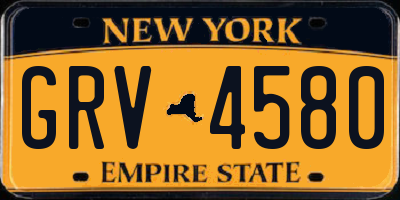 NY license plate GRV4580