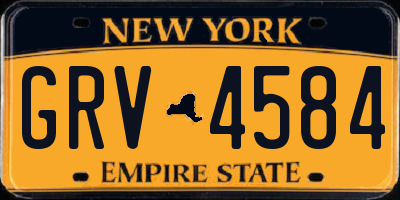 NY license plate GRV4584
