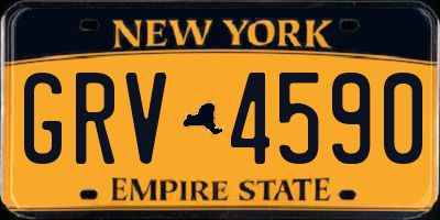 NY license plate GRV4590
