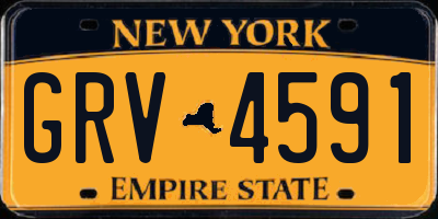 NY license plate GRV4591