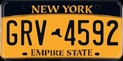 NY license plate GRV4592