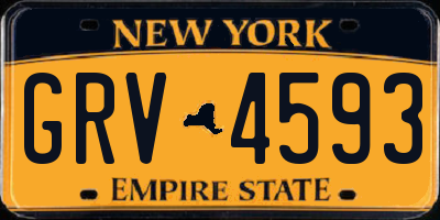 NY license plate GRV4593