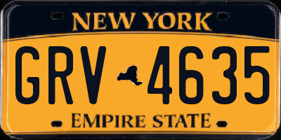 NY license plate GRV4635