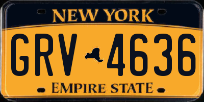 NY license plate GRV4636