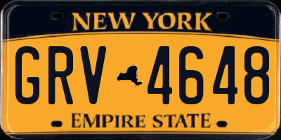 NY license plate GRV4648