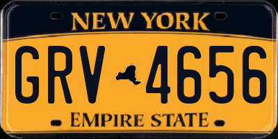 NY license plate GRV4656