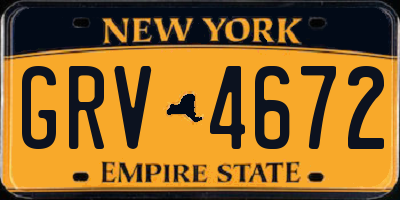 NY license plate GRV4672
