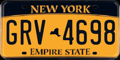 NY license plate GRV4698