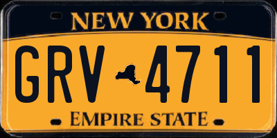 NY license plate GRV4711