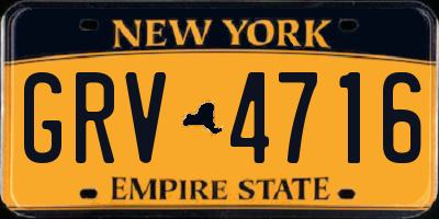NY license plate GRV4716
