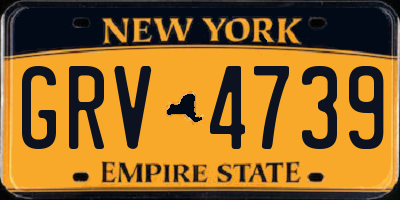 NY license plate GRV4739