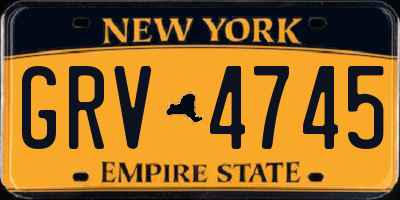 NY license plate GRV4745