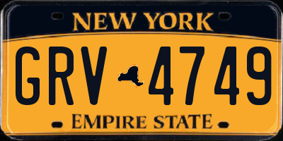 NY license plate GRV4749