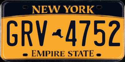 NY license plate GRV4752