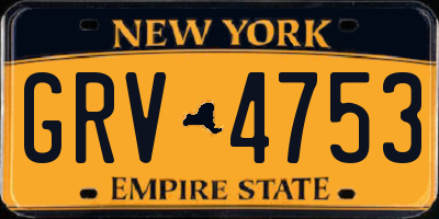 NY license plate GRV4753
