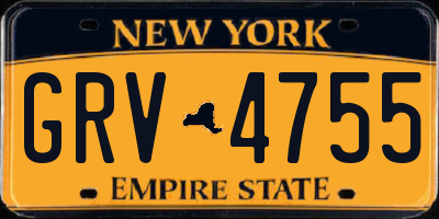 NY license plate GRV4755